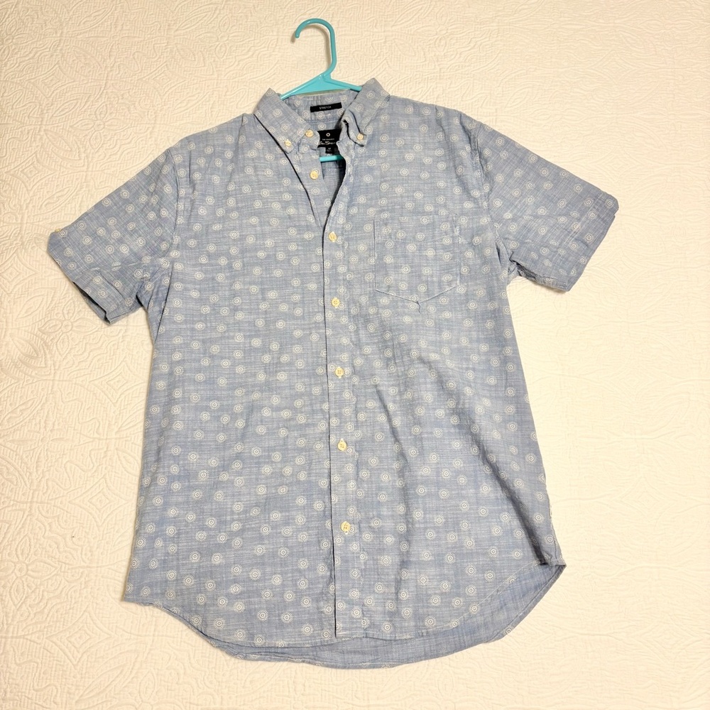 Ben Sherman Blue and White Casual Button Down Shirt
